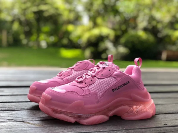 Balenciaga coussin d'air rose Balenciaga Balenciaga Triple S Clear Sole chaussures de papa basses à la mode antidérapantes et résistantes à l'usure