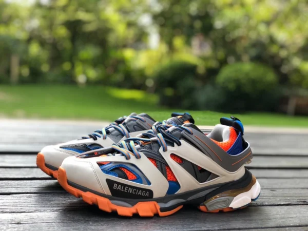 Balenciaga 3.0 Gris Bleu Orange Balenciaga Track Chaussures de papa respirantes à la mode