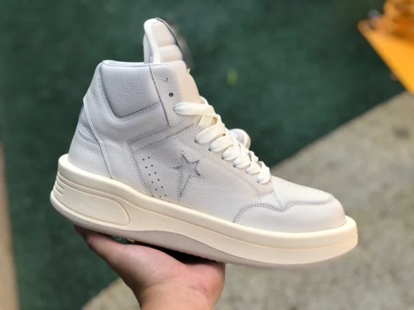 Converse modèle commun haut blanc cassé Rick Owens DRKSHDW x Converse Turbodrk Weapon modèle commun chaussures de basket-ball rétro montantes antidérapantes et résistantes à l'usure pour hommes et femmes