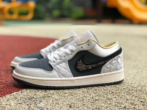 aj1 noir et gris satin bas Air Jordan 1 Low SE chaussures de basket antidérapantes noir et gris satiné pour hommes DV1762-001