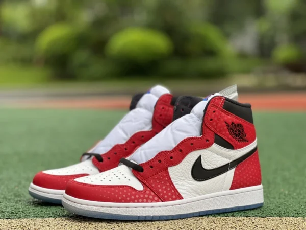 aj1 Spider-Man Pure Original Air Jordan 1 Retro High AJ1 Spider-Man Chicago Blanc Rouge 555088-602