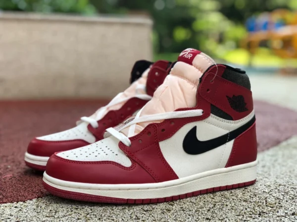 aj1 Chicago en détresse Air Jordan 1 AJ1 Retro High blanc et rouge haut en détresse FD1437-612