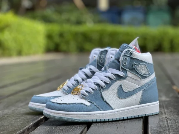 aj1 denim denim lavé air Jordan 1 High OG denim haut AJ1 chaussures de sport décontractées en détresse DM9036-104