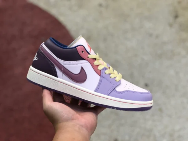 aj1 rose et violet bas Air Jordan 1 AJ1 baskets basses de Pâques blanches, roses et violettes DZ2768-651