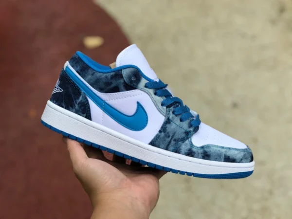 aj1 bleu délavé bas Air Jordan 1 Low AJ1 chaussures de basket-ball en denim lavé blanc et bleu DM8947-100