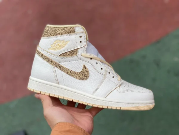 aj1 montante blanc pur en détresse Air Jordan 1 "Vibrations of Naija" montante couleur champagne blanc pur en détresse fd8631-100