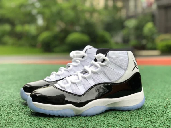 aj11 Concord haut pur original Air Jordan 11 Concord AJ11 Concord chaussures de basket-ball noir et blanc 378037-100