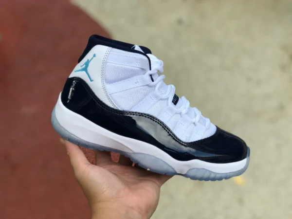 aj11 bleu nuit Air Jordan 11 AJ11 bleu nuit blanc bleu UNC chaussures de couple montantes 378037-123