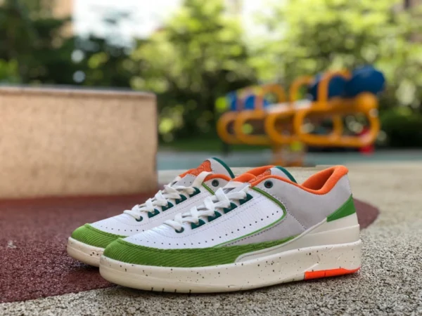 aj2 blanc vert orange velours côtelé bas Titan x Air Jordan 2 Low WMNS joint corduroy dv6206-183