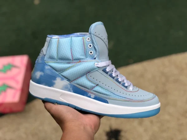 aj2 bleu ciel J Balvin X Air Jordan2 AJ2 bleu ciel bleu chaussures de basket rétro DQ7691-419