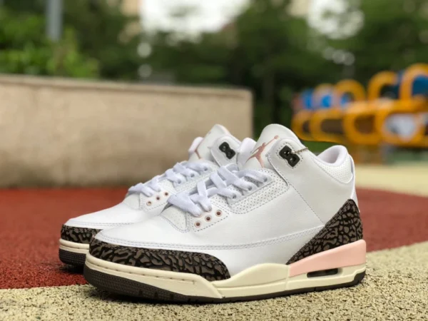 aj3 blanc marron rose Air Jordan 3 AJ3 blanc marron rose moka fleur de cerisier rétro chaussures de basket CK9246-102