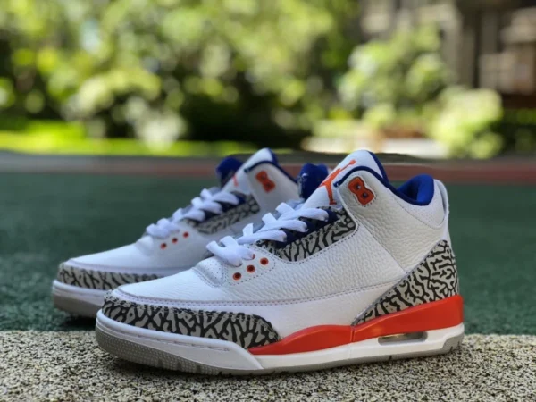 aj3 Knicks Air Jordan 3 Knicks AJ3 Knicks chaussures de basket-ball à motif craquelé 136064-148