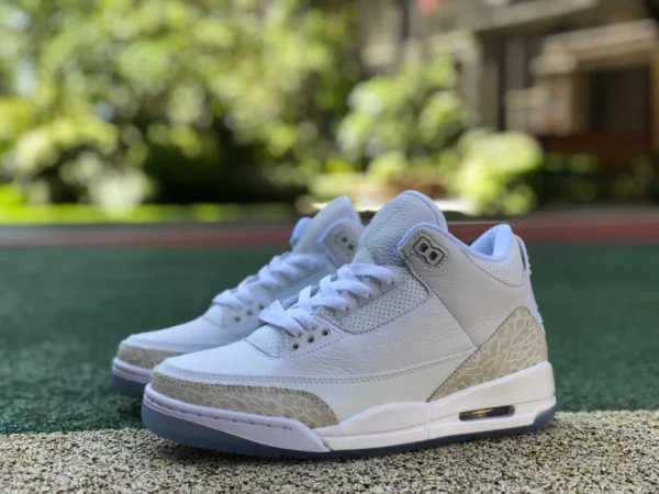 aj3 chat blanc Air Jordan 3 Retro AJ3 motif craquelé blanc pur chat blanc 136064-111