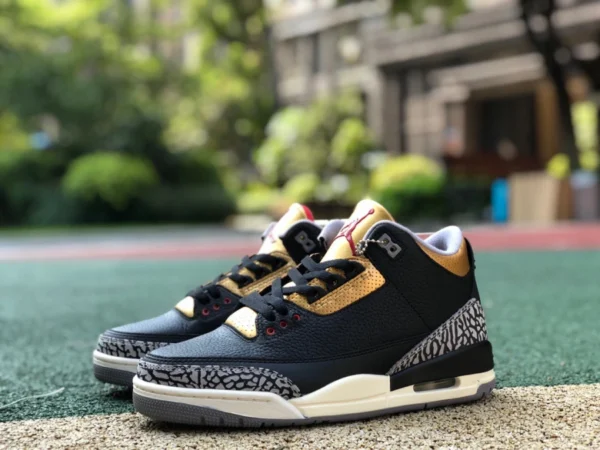 aj3 noir ciment or Air Jordan 3 Femme "Black Gold" CK9246-067