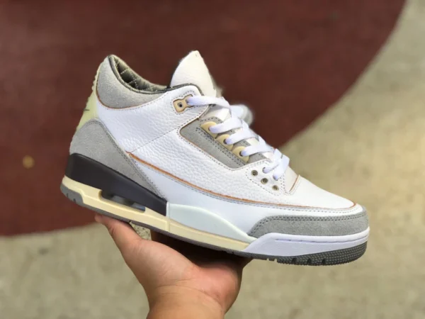 aj3 blanc cassé et jaune version économique de Air Jordan 3 A Ma Maniere AJ3 blanc cassé et gris vieilli DH3434-110