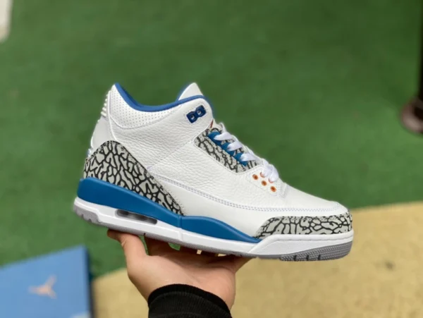 aj3 blanc bleu or vrai bleu Air Jordan 3 Retro Wizards platine bleu Wizards burst motif ct8532-148