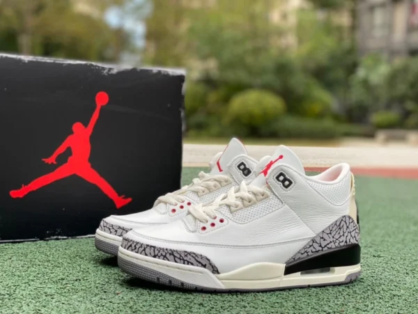 aj3 vieux ciment blanc coupé morceau pur original top marchandises Air Jordan 3 "White Cement Reimagined" vieille réplique de ciment blanc DN3707-100