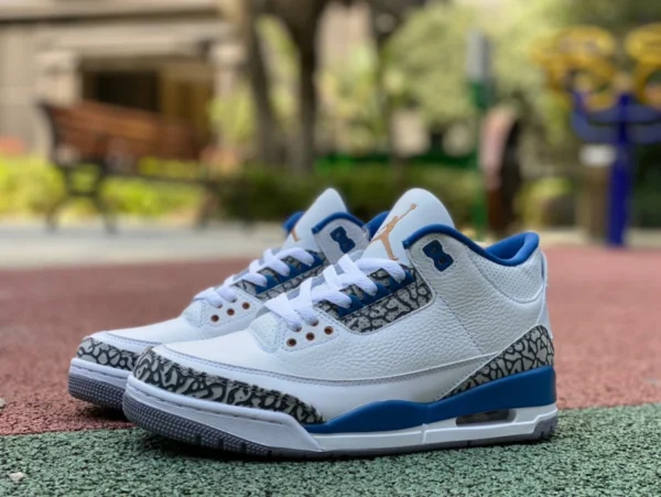 aj3 blanc et bleu Wizards première couche de cuir version recommandée Air Jordan 3 Retro "Wizards" Wizards ct8532-148