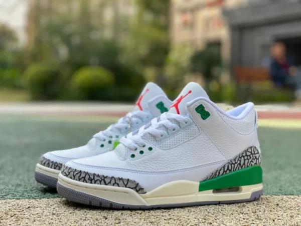 aj3 Lucky Green Blanc Vert Première Couche de Cuir Version Recommandée Air Jordan 3 Retro "Lucky Green" Chaussures de Basketball Rétro Tendance Lucky Green CK9246-136