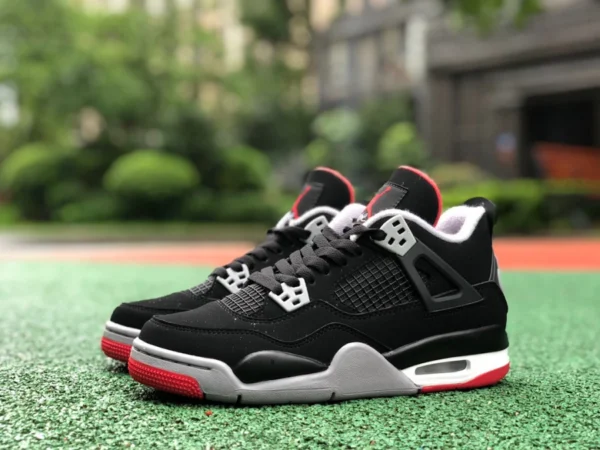 aj4 noir et rouge pur modèle original pour femme photo réelle Air Jordan 4 Bred AJ4 noir et rouge 19 réplique 408452-308497-060