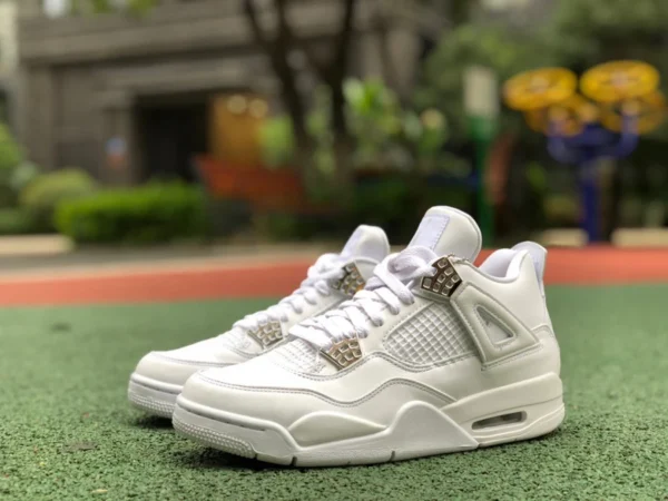 aj4 argent version de haute qualité Air Jordan 4 Pure Money AJ4 Joe 4 argent pur blanc chat blanc 308497-100