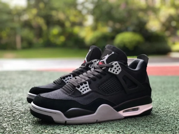 aj4 Little Eminem Noir Pure Original Air Jordan 4 "Black Canvas" Black Cat 2.0 Black Canvas DH7138-006