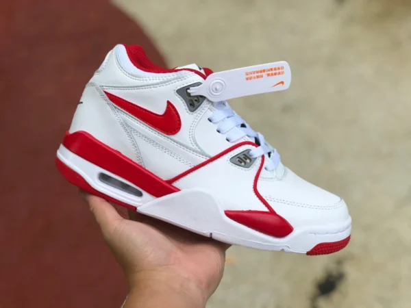 aj4 frères blanc et rouge Nike Air Flight 89 AJ4 frères chaussures de basket-ball à coussin d'air pour hommes 819665-100 CN0050-100