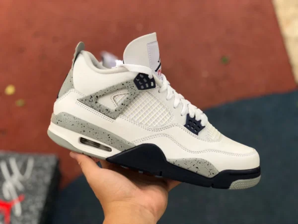 aj4 bleu marine ciment pur original Air Jordan 4 "Midnight Navy" ciment blanc et bleu DH6927-140