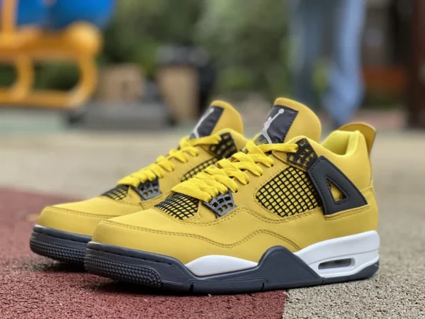 aj4 Dian mère version rentable de Air Jordan 4 AJ4 Dian mère noir jaune gris jaune chaussures de basket-ball CT8527-700