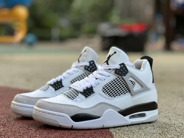 aj4 gris blanc noir version économique de Air Jordan 4 AJ4 petites chaussures de basket-ball blanc ciment gris blanc noir DH6927-111