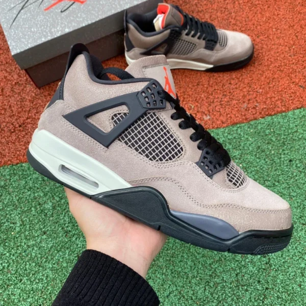 aj4 noir marron moka Air Jordan 4 AJ4 noir marron moka petites baskets tendance en daim ts DB0732-200