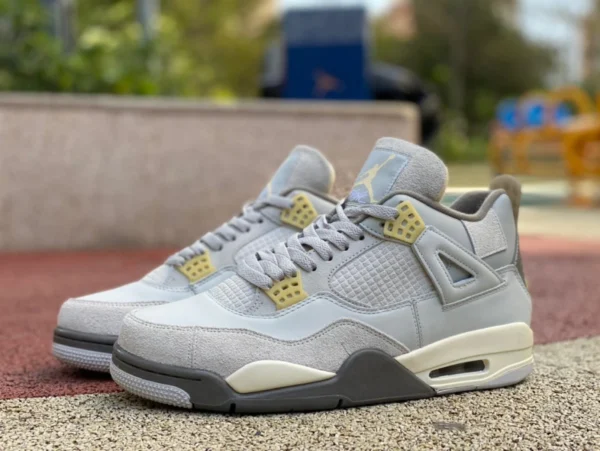 aj4 lapin gris première couche cuir Air Jordan 4 SE Craft AJ4 gris vert daim chaussures de basket rétro DV3742-DV2262-021