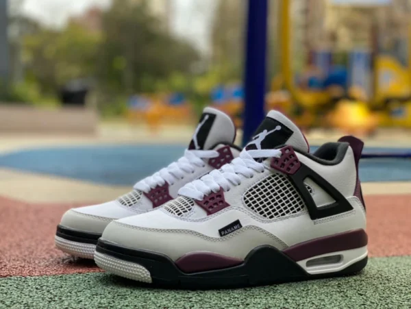 aj4 Paris version recommandée en cuir première couche Air Jordan 4 PSG AJ4 Paris bordeaux Saint-Germain Manchester United chaussures de basket célèbres CZ5624-100