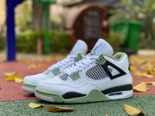 aj4 blanc vert sauge pur original Air Jordan 4 AJ4 noir et blanc vert blanc vert noir vert matcha sauge vert avocat AQ9129-103