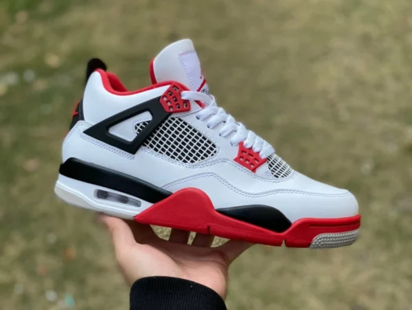 aj4 rouge flamme T1 pur original Air Jordan 4 AJ4 noir et blanc rouge couple modèle rouge flamme 2020 réplique DC7770-160