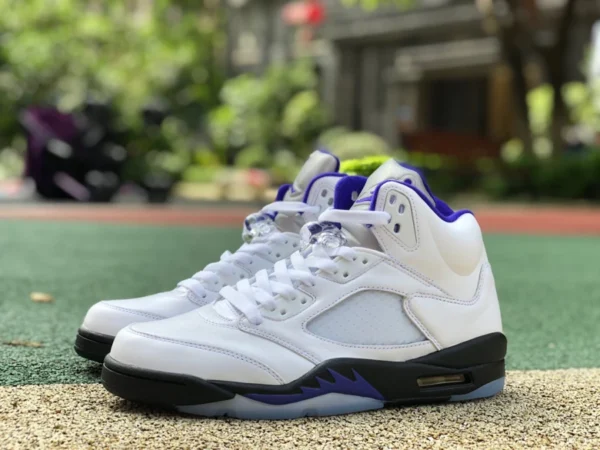 aj5 blanc et violet Air Jordan 5 "Concord" chaussures de basket rétro mi-hautes antidérapantes résistantes à l'usure blanc et violet dd0587-141