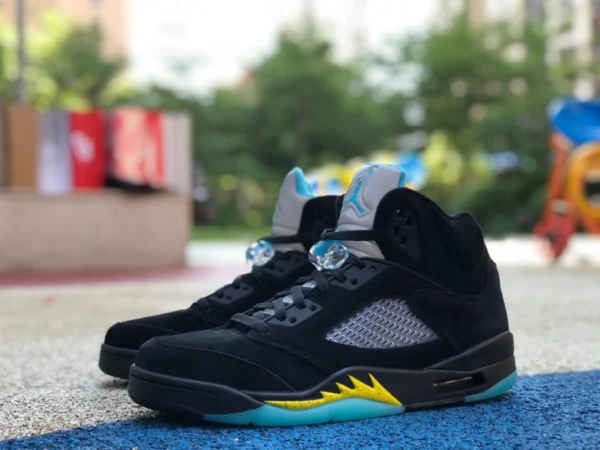 aj5 noir et jaune bleu Air Jordan 5 Aqua chaussures de basket noir et jaune bleu DD0587-047