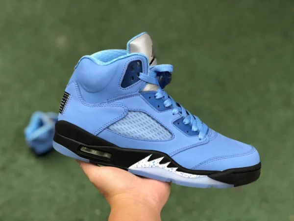 aj5 Caroline du Nord coupe bleue pur original Air Jordan 5 "UNC" bleu noir dv1310-401