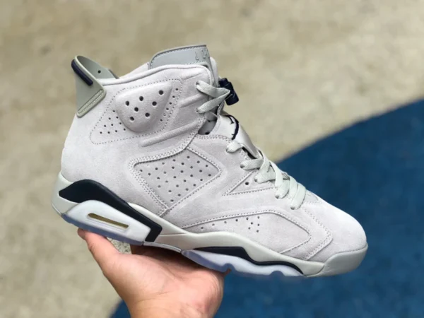 aj6 Georgetown Air Jordan 6 AJ6 Georgetown chaussures de basket-ball montantes en daim gris bleu CT8529-012