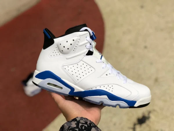 aj6 sports bleu réplique AIR Jordan 6 Sport Blue AJ6 blanc bleu sports bleu blanc 384663-107