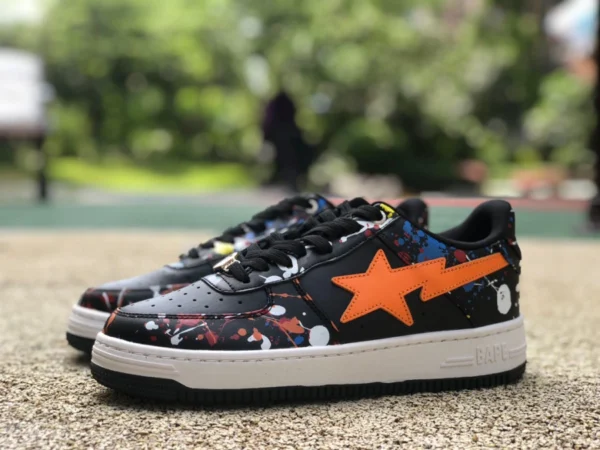 Ape Man noir Orange Graffiti nouvelle Version BAPE STA SK8 nouvelles baskets étoiles chaussures décontractées Ape homme chaussures de sport basses