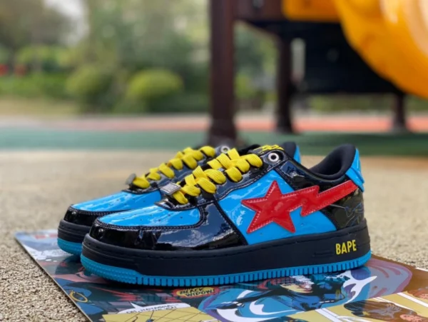 Ape Man Marvel co-brandé Black Widow Marvel x Bape STA baskets mode tendance noir bleu rouge Marvel co-brandé Black Widow