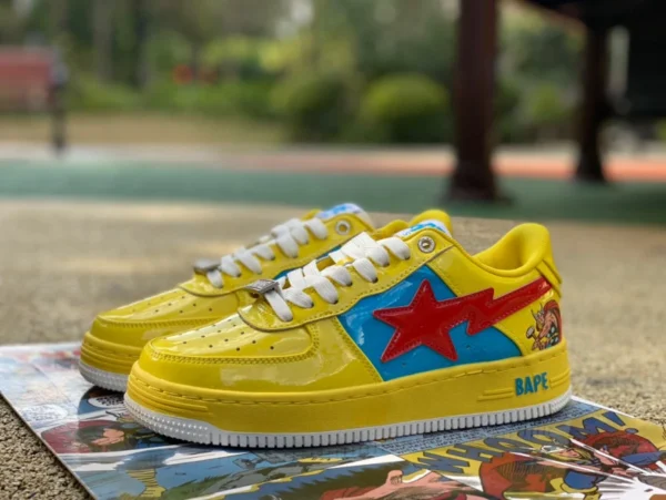 Ape Man Marvel co-marqué jaune bleu rouge Marvel x Bape STA baskets de mode tendance Marvel co-marqué 1I73-191-905