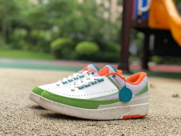 aj2 blanc vert orange velours côtelé bas Titan x Air Jordan 2 Low WMNS joint corduroy dv6206-183