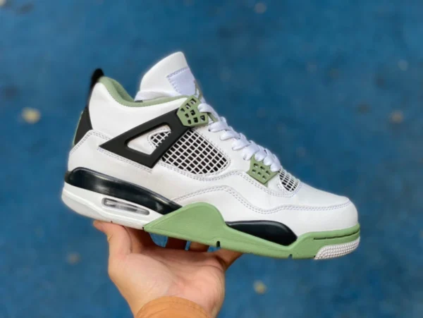 aj4 blanc vert sauge Air Jordan 4 AJ4 blanc vert noir matcha vert sel de mer chaussures de basket-ball mi-hautes AQ9129-103 131