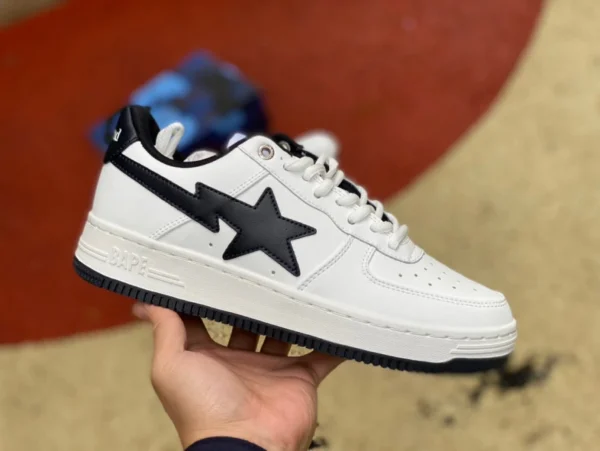 Apeman blanc et noir JJJound x A BATHING APE STA nouvelles baskets en cuir chaussures décontractées étoiles baskets basses Apeman