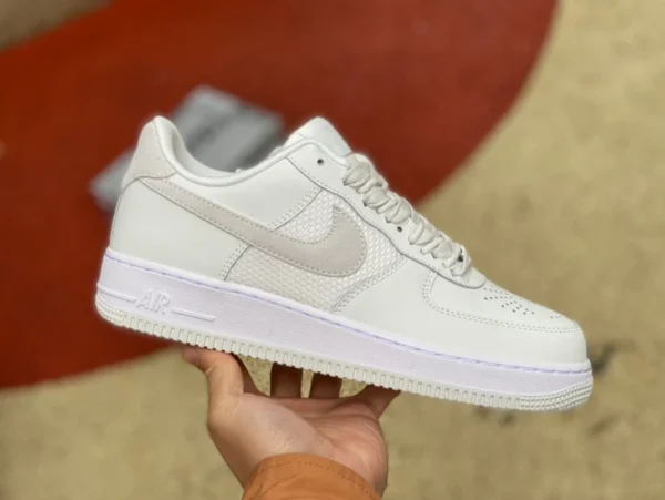 AF1 modèle commun blanc et gris pur original Slam Jam x Nike Air Force 1 Low baskets basses antidérapantes blanc DX5590-100