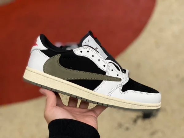 aj1 barb low top vert olive version économique de la première couche de cuir Travis Scott x Air Jordan 1 Low OG WMNS "Olive" DZ4137-10