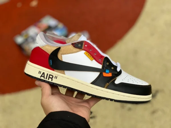 aj1ow joint noir orteil barbelé Air Jordan 1 x OFF-WHITE AJ1 OW joint bas haut barbe noir orteil joint cz0790-107