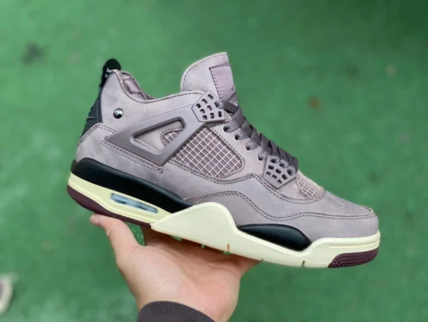 aj4 bordeaux marron amm pièce coupée pure original Maniére x Air Jordan 4 AJ4 bordeaux marron AMM joint édition limitée DV6773-220